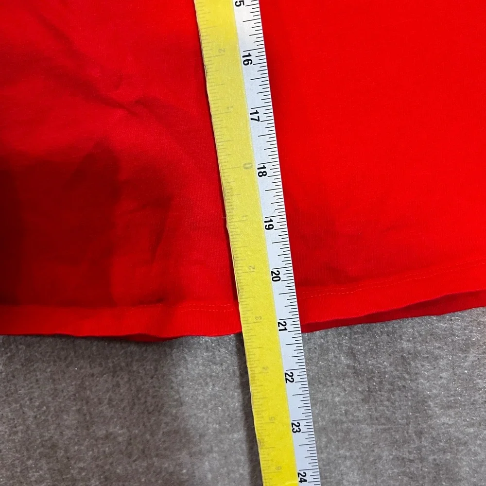 Kate Spade Broome Street Top Womens Small Red Ruffle Sleeve Pom Pom Trim Tee